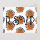 Rustieke Bloemen Waterverf Wildflower Bruiloft RSV Briefkaart (Voorkant)