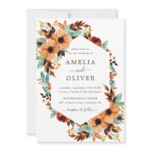 Rustieke Bloemen Waterverf Wit en Mint Bruiloft