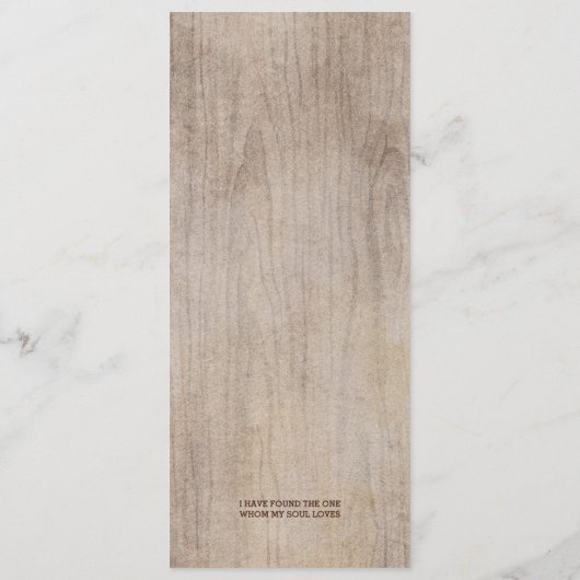 Rustieke Bloemen Wedding Menu Kaarten (Achterkant)