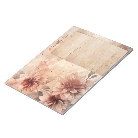 Rustieke Bloemen Weekplanner Notitieblok (Schuin)
