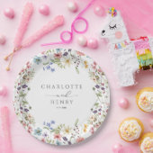 Rustieke Bloemen Wildbloemen Eenvoudige bruiloft Papieren Bordje (Feest)