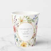 Rustieke Bloemen Wildbloemen Lente bruiloft Papieren Bekers (Voorkant)