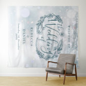 Rustieke bloemen winter bruiloft achtergrond wandkleed (In Situ (horizontaal))