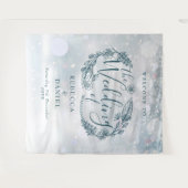 Rustieke bloemen winter bruiloft achtergrond wandkleed (Voorkant (horizontaal))