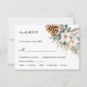 Rustieke Bloemen Winter Huwelijk RSVP Kaarten (Voorkant)
