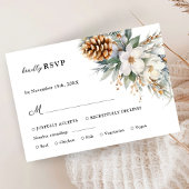 Rustieke Bloemen Winter Huwelijk RSVP Kaarten