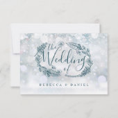 Rustieke Bloemen Winter Sneeuwvlokken Bruiloft RSVP Kaartje (Achterkant)