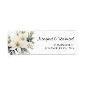 Rustieke Bloemen Winter Trouwadres Etiket (Voorkant)