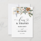 Rustieke Bloemen Winter Wedding Dank u kaarten (Voorkant)