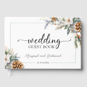 Rustieke Bloemen Winter Wedding Guest Book Gastenboek (Voorkant)