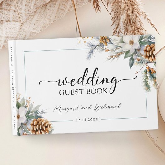 Rustieke Bloemen Winter Wedding Guest Book Gastenboek