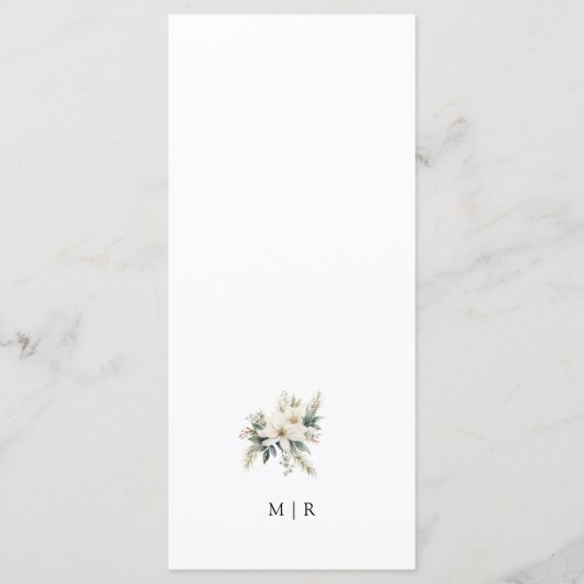 Rustieke Bloemen Winter Wedding Menu (Achterkant)