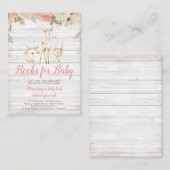 Rustieke Bloemen Woodland Dieren Baby Boekaanvraag Informatiekaartje (Voorkant / Achterkant)