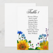 Rustieke bloemen zitplaatsindeling. Bruiloft tafel Kaart (Voorkant / Achterkant)