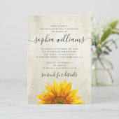 Rustieke bloemen zonnebloem vrijgezellenfeest week kaart (Staand voorkant)