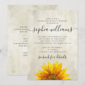 Rustieke bloemen zonnebloem vrijgezellenfeest week kaart (Voorkant / Achterkant)