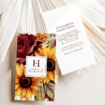 Rustieke Bloemen Zonnebloemen Bourgogne Monogram