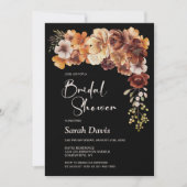 Rustieke Bloemen Zwart Vrijgezellenfeest Kaart (Voorkant)