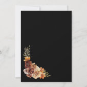 Rustieke Bloemen Zwarte Huwelijk Kaart (Achterkant)