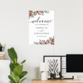 Rustieke bloemenaardewerk trouwbord poster (Thuiskantoor)
