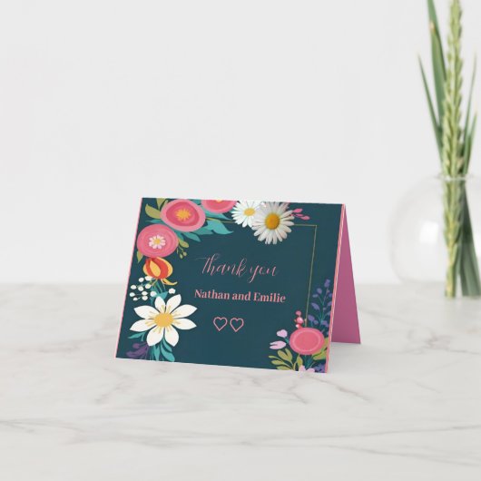 Rustieke bloemenbedankkaart bedankkaart (Voorkant)