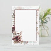 rustieke bloemenblanco bruiloft kaart (Staand voorkant)