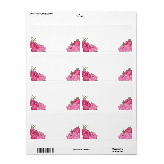 Rustieke bloemenblanco grote Adresetiketten Etiket (Full Sheet)