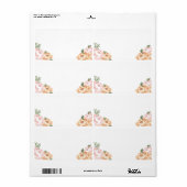 Rustieke bloemenblanco grote Adresetiketten Etiket (Full Sheet)