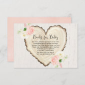 Rustieke bloemenboek verzoek meisje baby shower informatiekaartje (Voorkant / Achterkant)