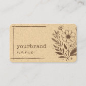 Rustieke Bloemenboetiek Bloem Kraft Papier Beige Visitekaartje (Voorkant)