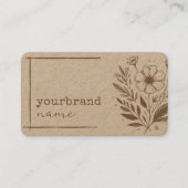 Rustieke Bloemenboetiek Bloem Kraft Papier Beige Visitekaartje (Voorkant)