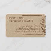 Rustieke Bloemenboetiek Bloem Kraft Papier Beige Visitekaartje (Achterkant)