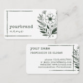 Rustieke Bloemenboetiek Bloemkruiden Tekening Groe Visitekaartje (Voorkant / Achterkant)