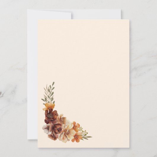 Rustieke bloemenboog bruiloft kaart (Achterkant)