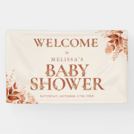 Rustieke Bloemenbrief Herfst Baby shower Welkomstb Spandoek