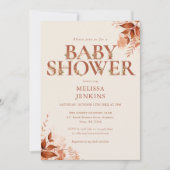 Rustieke Bloemenbrief Herfst Herfst Baby shower Kaart (Voorkant)