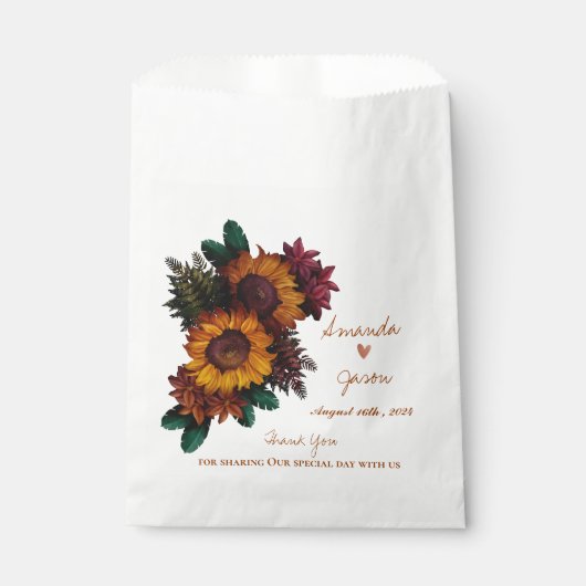 Rustieke bloemenbruid bruidegom dank u bruiloft bedankzakje (Voorkant)