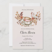 Rustieke bloemenbruids thee kaart (Voorkant)