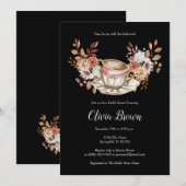 Rustieke bloemenbruids thee kaart (Voorkant / Achterkant)