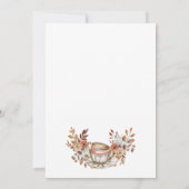 Rustieke bloemenbruids thee kaart (Achterkant)