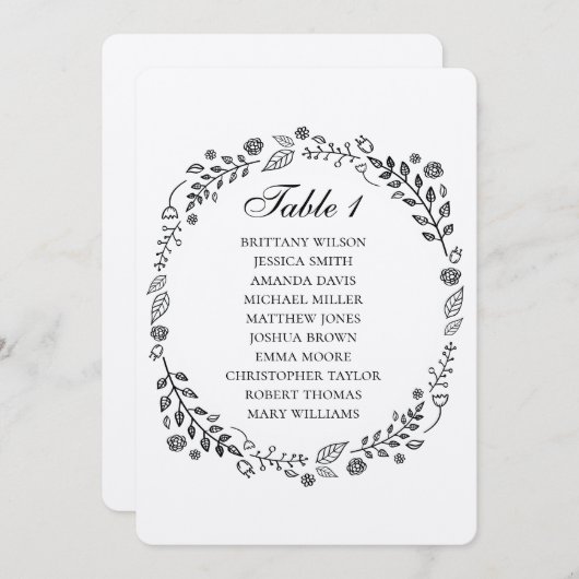 Rustieke bloemenbruiloft. Landkaart voor kraftzitt Kaart (Voorkant / Achterkant)