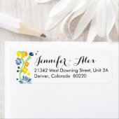 Rustieke bloemenbruiloft retour adres label (Insitu)
