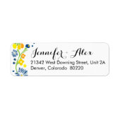 Rustieke bloemenbruiloft retour adres label (Voorkant)