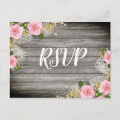 Rustieke bloemenbruiloft Rsvp briefkaart (Voorkant)