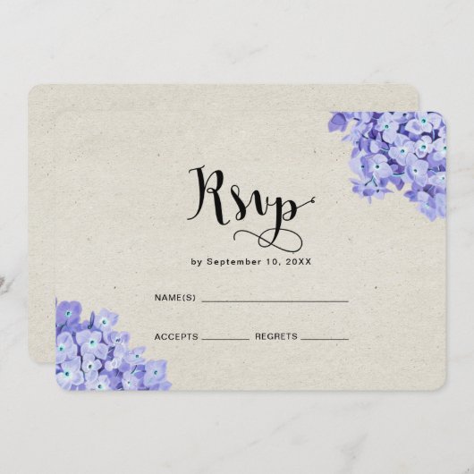 rustieke bloemenbruiloft RSVP Kaart (Voorkant / Achterkant)