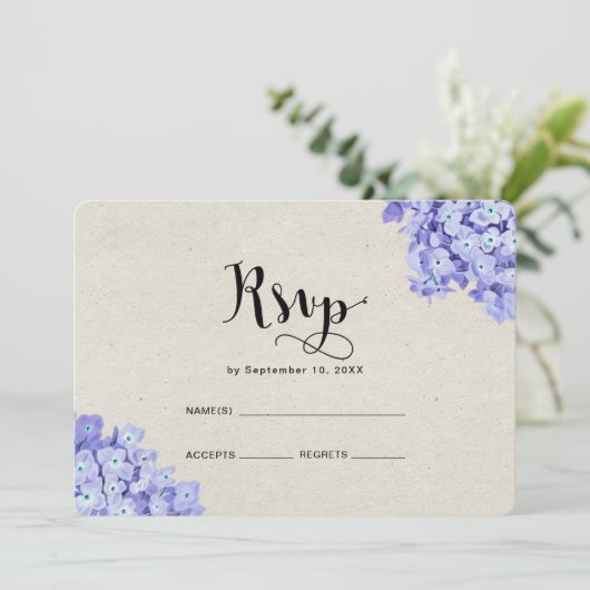 rustieke bloemenbruiloft RSVP Kaart (Staand voorkant)