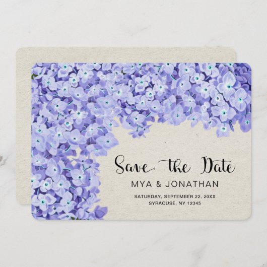  rustieke bloemenbruiloft Save the Date (Voorkant / Achterkant)