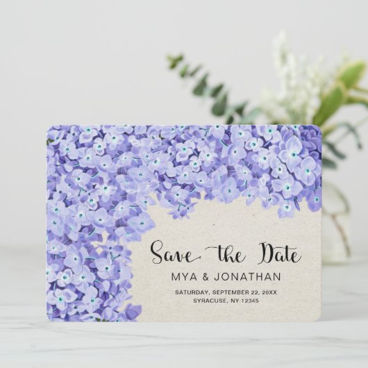  rustieke bloemenbruiloft Save the Date (Staand voorkant)