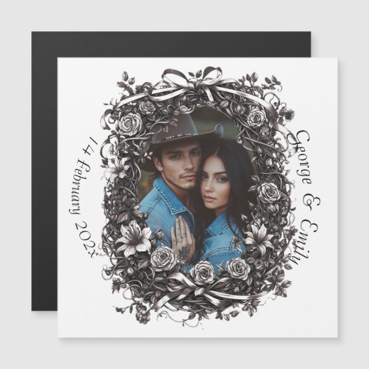 Rustieke bloemenbruiloft, sepia. (Voorkant / Achterkant)