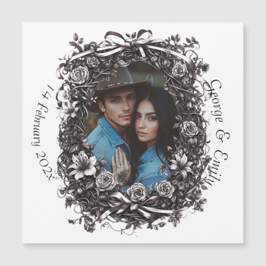 Rustieke bloemenbruiloft, sepia. (Voorkant)